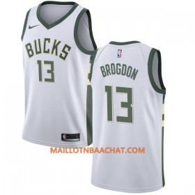 Maillot NBA Milwaukee Bucks Malcolm Brogdon 13 Nike 2017-18 Blanc Swingman - Homme